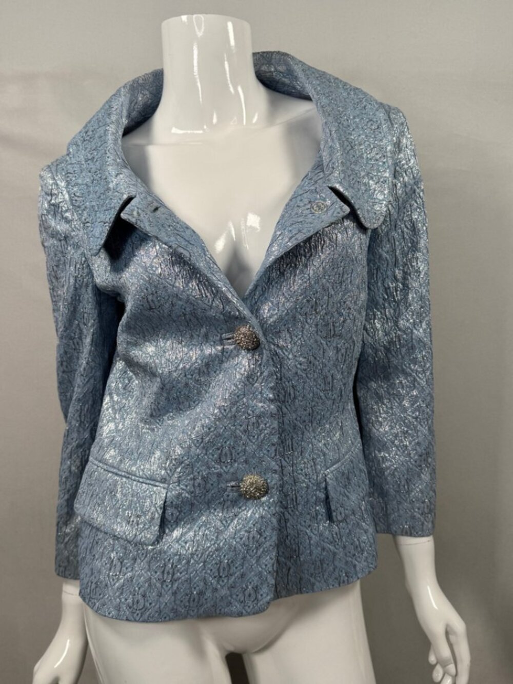Michael Kors Women's Made in Italy Fashion Blazer Jacket Blue Size 8